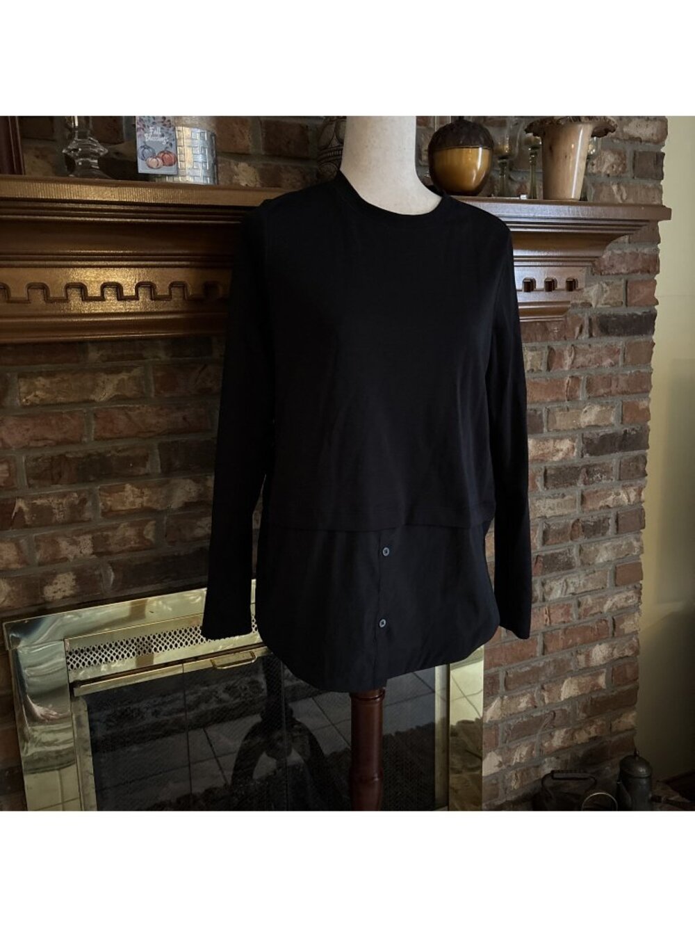Athleta Black Soft Pull Over Blouse Size Small